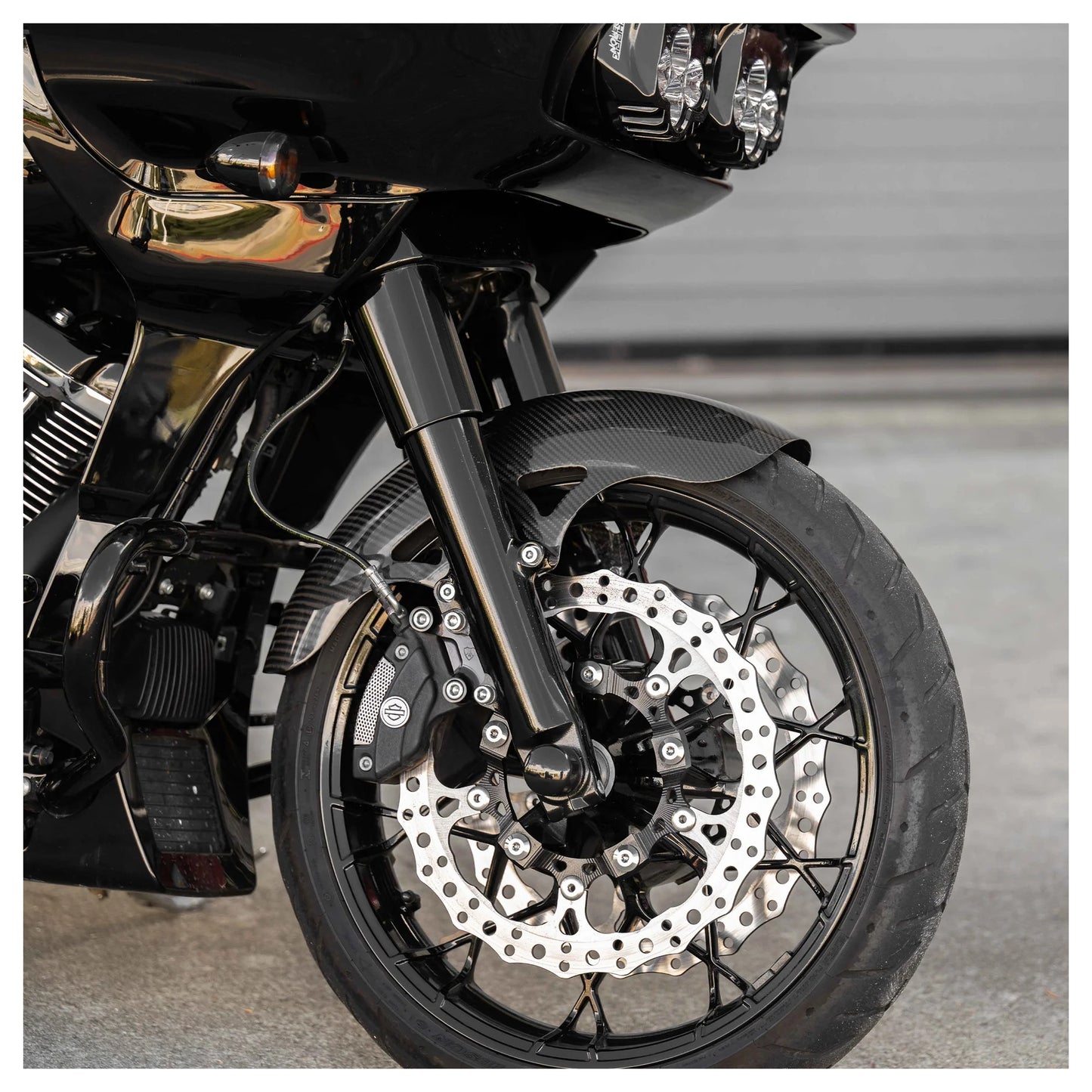 Guardabarros delantero Pro Sport de fibra de carbono Arlen Ness para Harley Touring