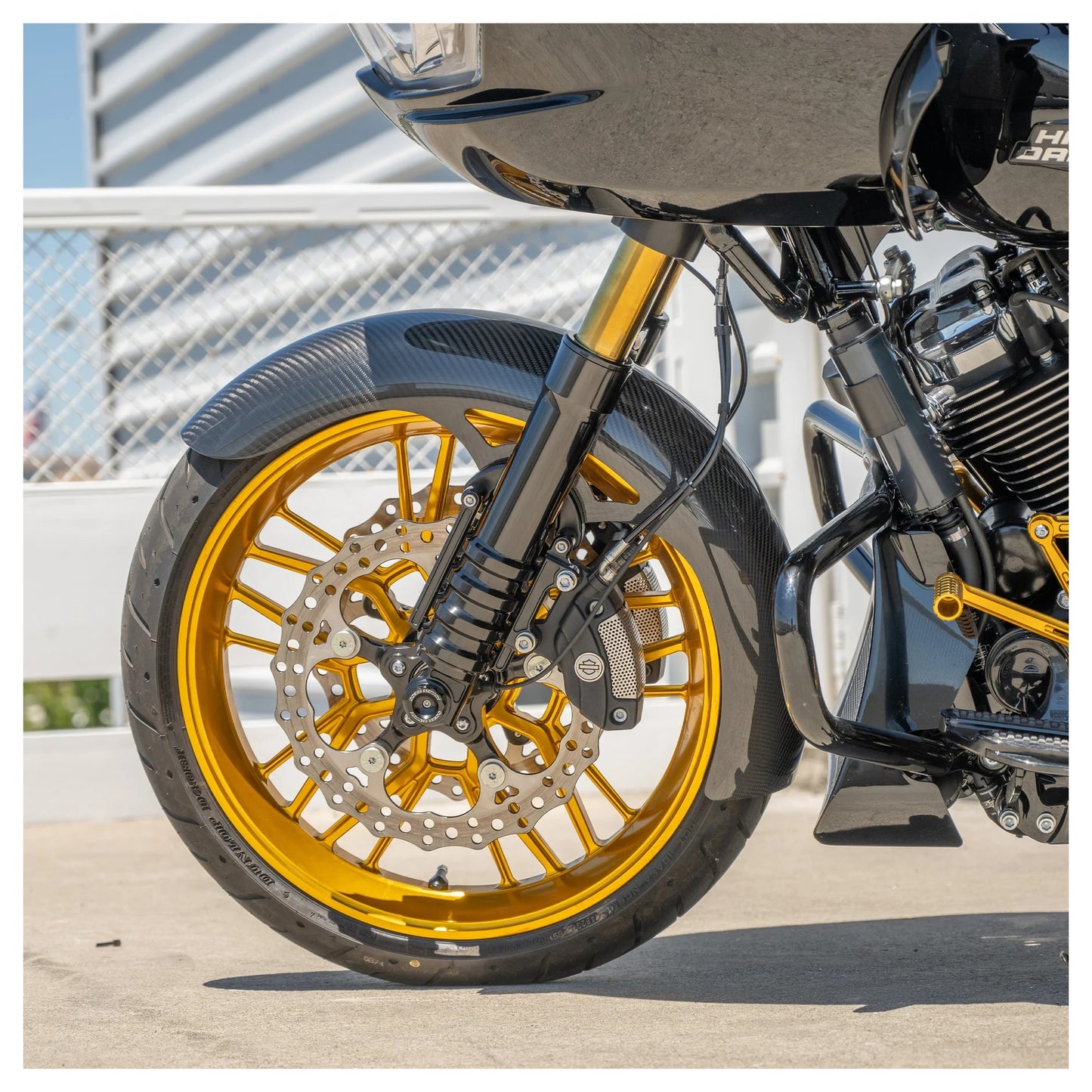 Guardabarros delantero Arlen Ness con revestimiento de fibra de carbono para Harley Touring