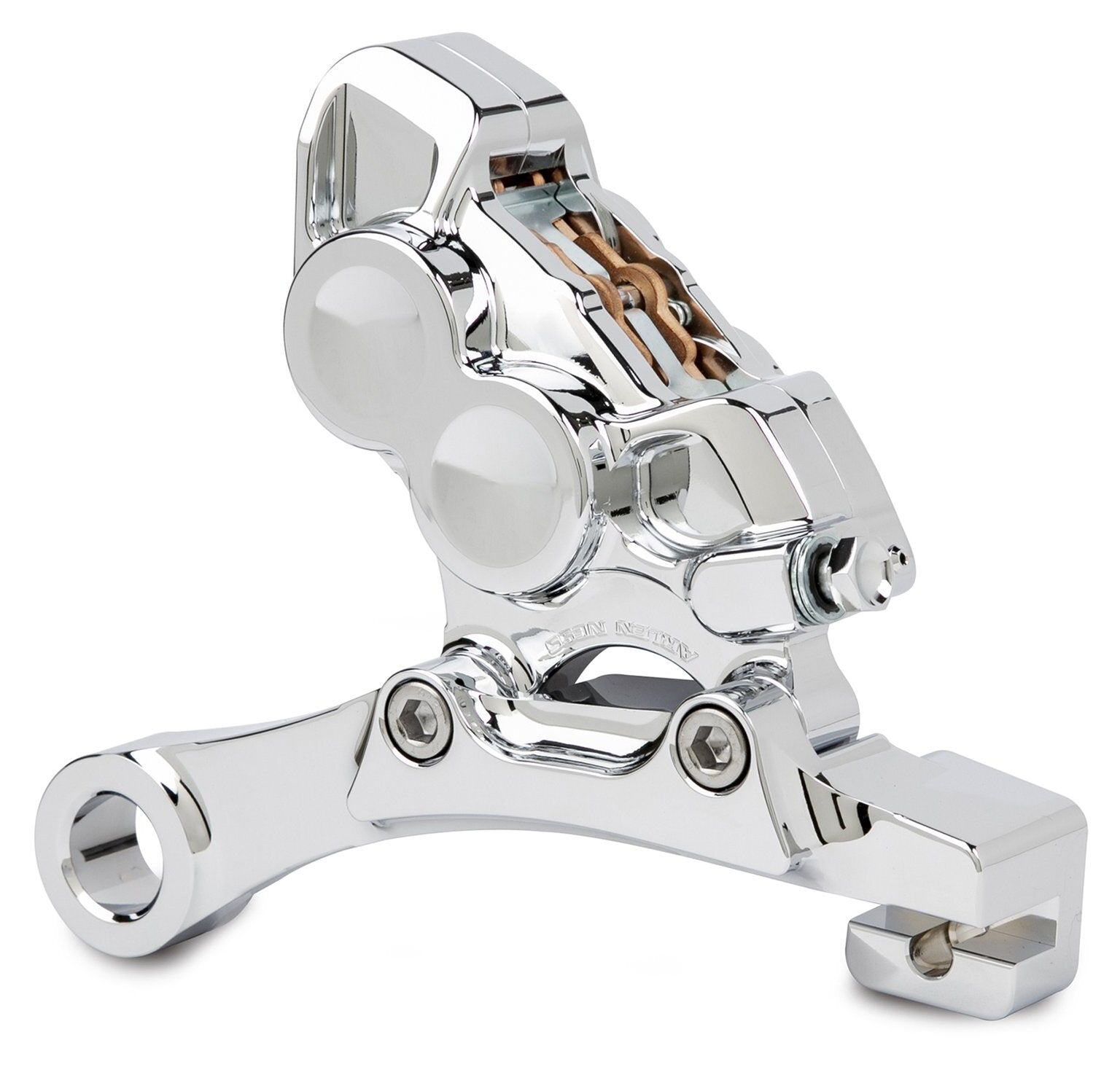 Kit de pinza y soporte trasero de 4 pistones Arlen Ness para Harley