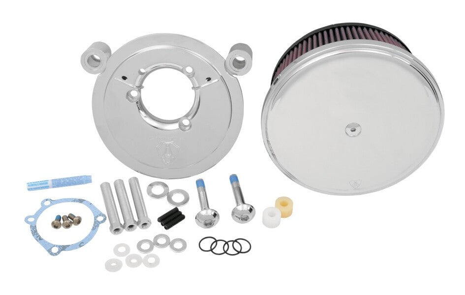 Kit de filtro de aire Arlen Ness Stage 2 Big Sucker para Harley Twin Cam 1999-2017. Filtro de aire estándar/cromado liso. [Instalado previamente]