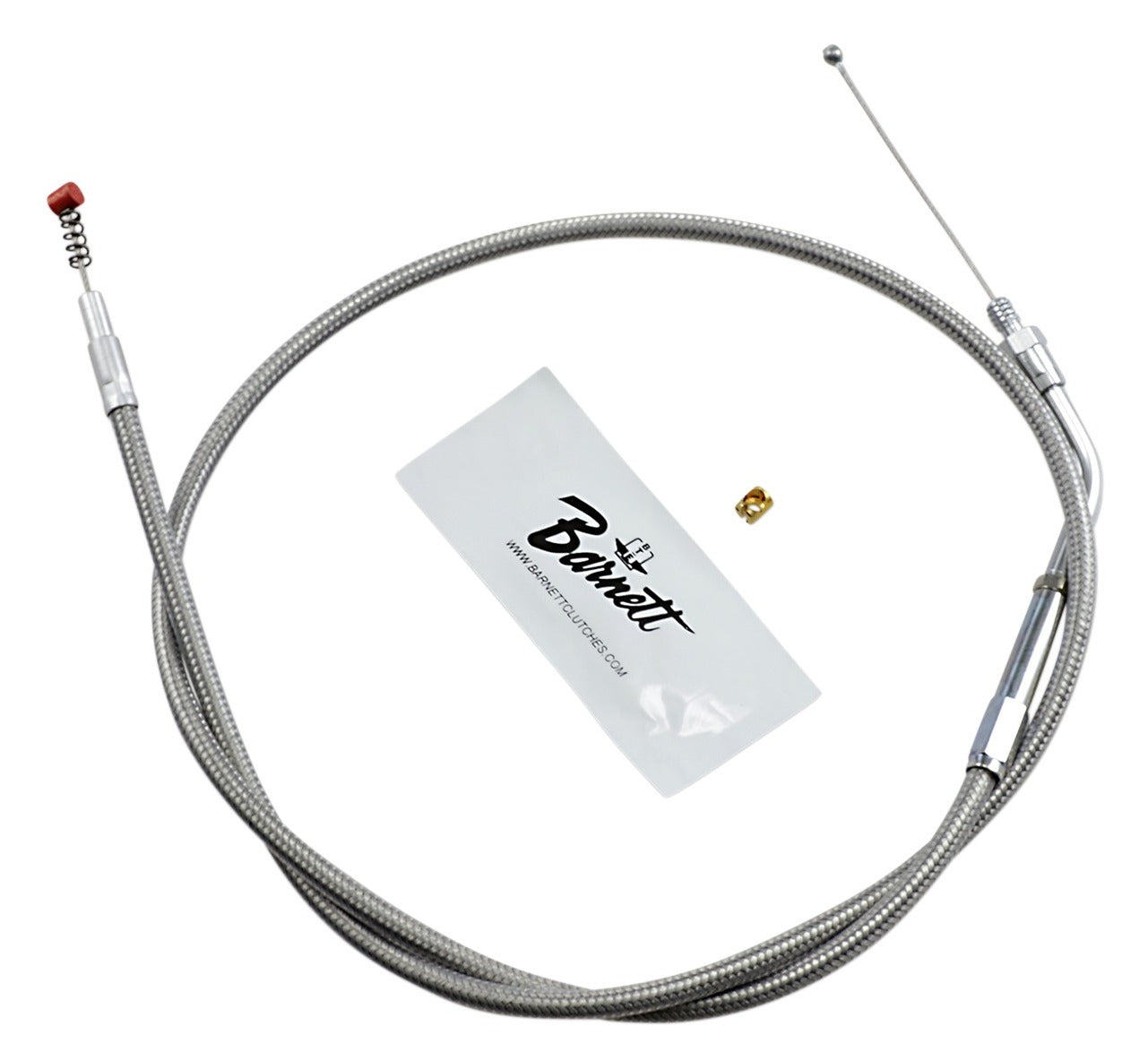 Cable de ralentí de acero inoxidable Barnett para Harley 1981-1989 +6" [Caja abierta]