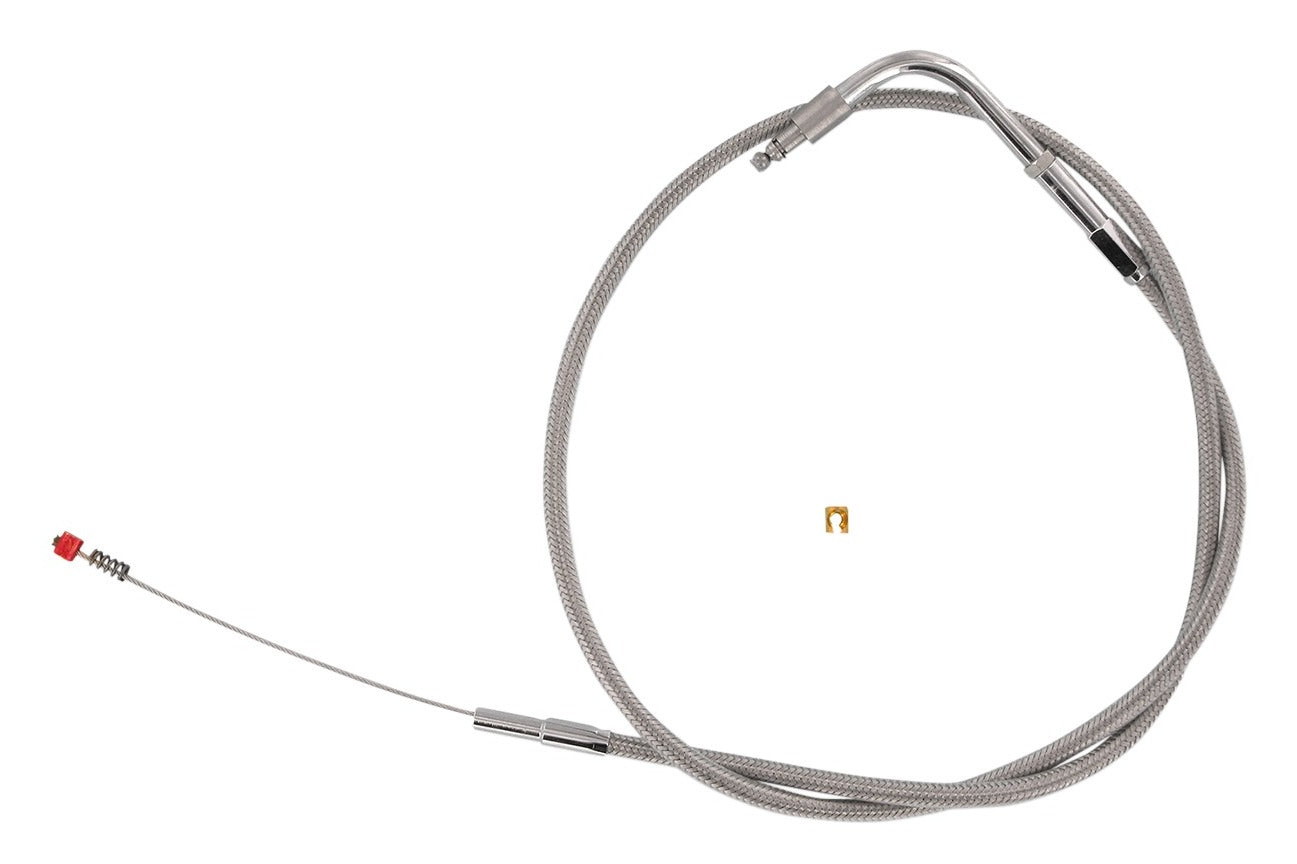 Cable de ralentí de acero inoxidable Barnett para Harley Softail 2001-2015 +6" [Incompleto]