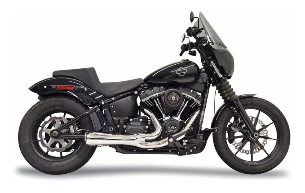Sistema de escape corto Bassani 2 en 1 Ripper para Harley