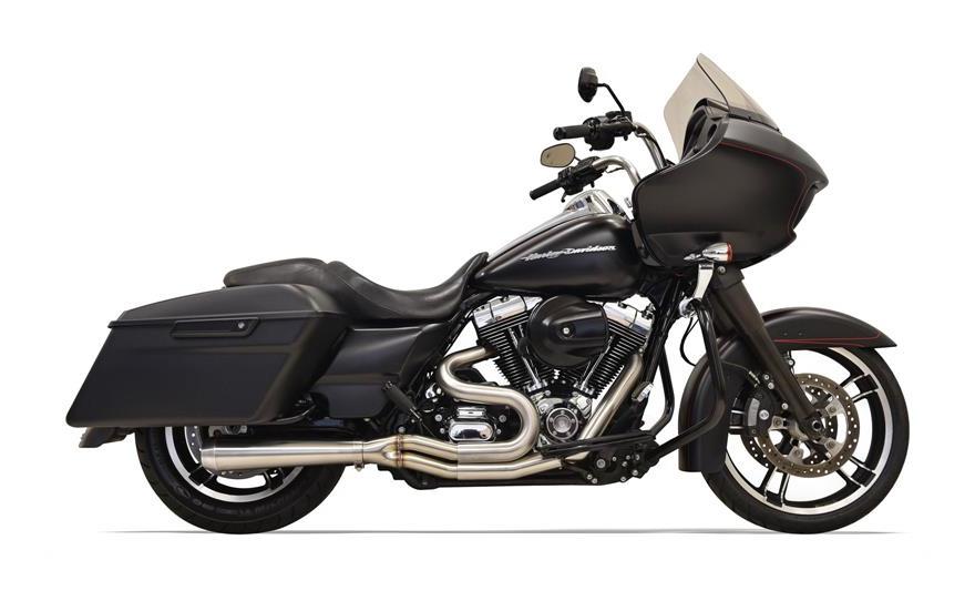 Escape corto Bassani Road Rage de acero inoxidable 2 en 1 para Harley Touring