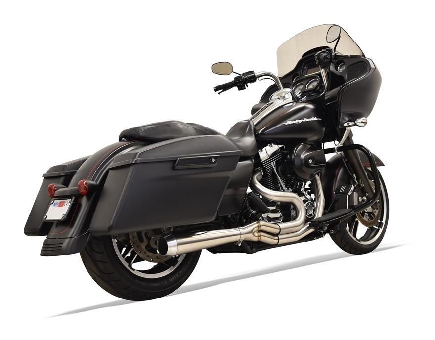 Escape corto Bassani Road Rage de acero inoxidable 2 en 1 para Harley Touring