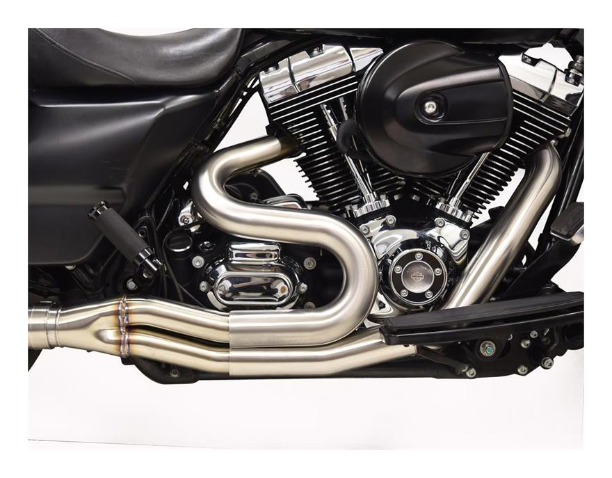 Escape corto Bassani Road Rage de acero inoxidable 2 en 1 para Harley Touring