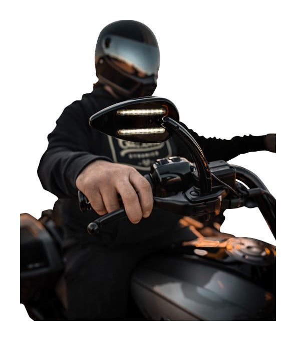 Espejos LED con intermitentes Custom Dynamics para Harley