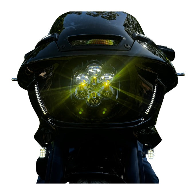 Faro delantero Shark Demon 2 de Custom Dynamics para Harley Low Rider ST 2022-2026