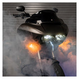Faro delantero Shark Demon 2 de Custom Dynamics para Harley Road Glide 2015-2025