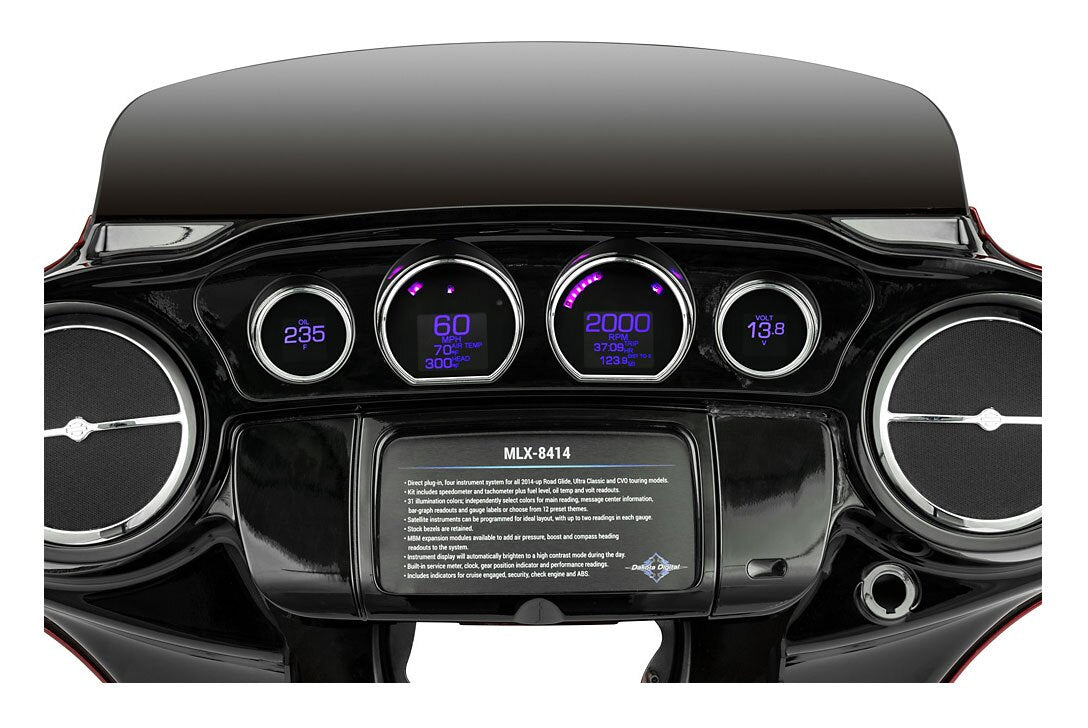 Juego de indicadores Dakota Digital MLX Serie 4 para Harley Touring 2014-2024