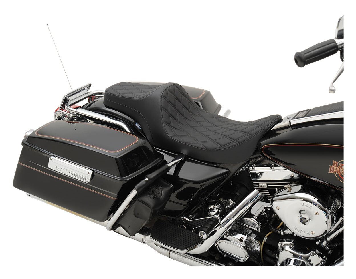 Asiento doble Predator III de Drag Specialties para Harley