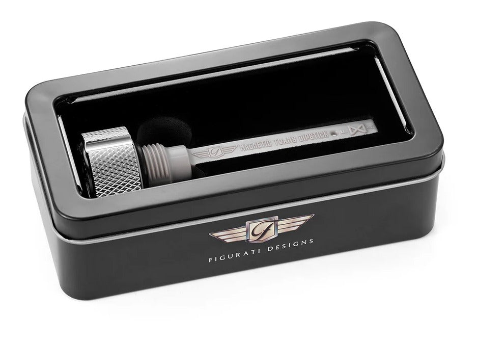 Varilla de medición de transmisión magnética moleteada de acero inoxidable Figurati Designs para Harley Touring 2017-2026
