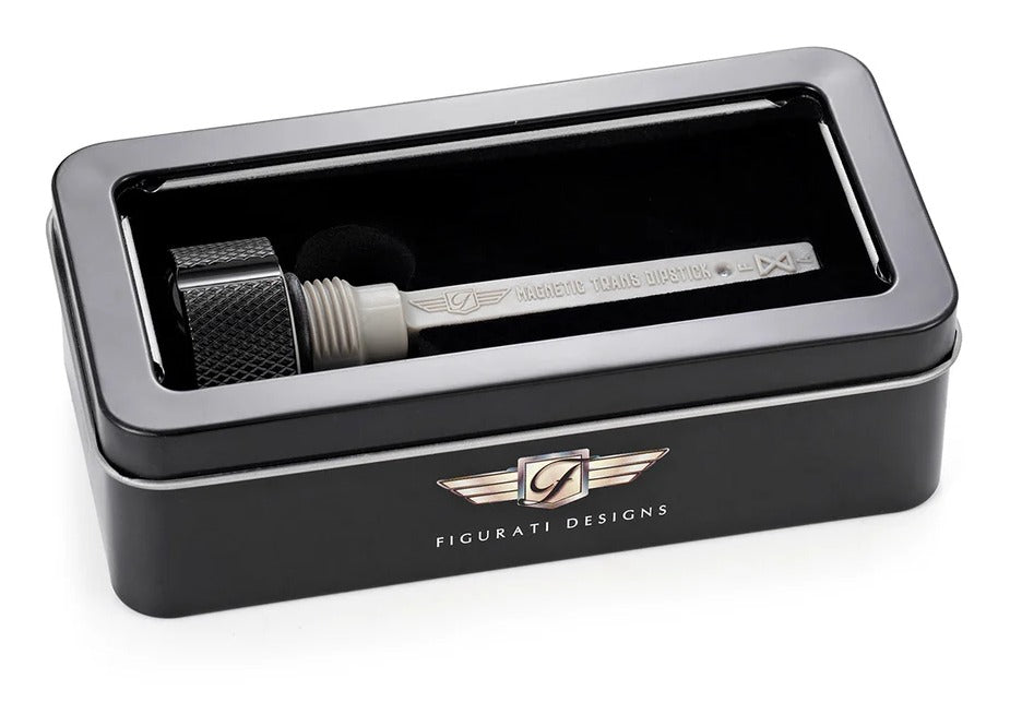 Varilla de medición de transmisión magnética moleteada de acero inoxidable Figurati Designs para Harley Touring 2017-2026