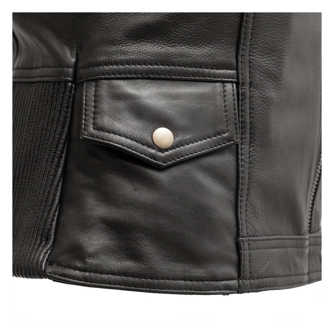 First Manufacturing Lolita Chaleco de cuero para mujer