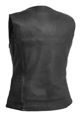 First Manufacturing Lolita Chaleco de cuero para mujer