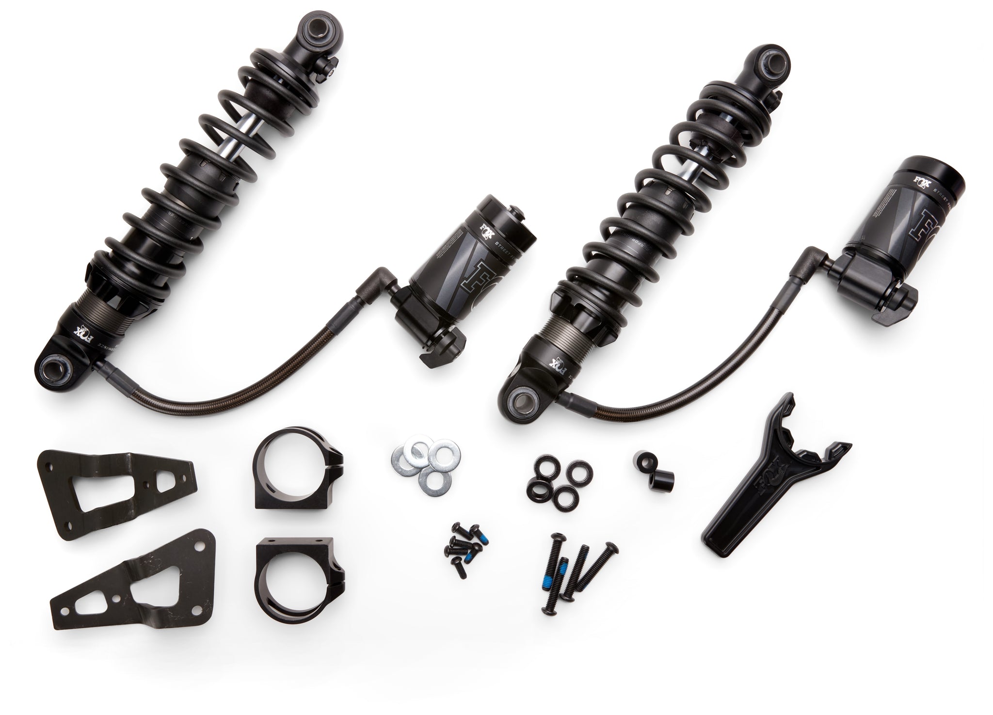 Amortiguadores Fox Factory QS3-QSR con depósito remoto para Harley Touring (1993-2026)