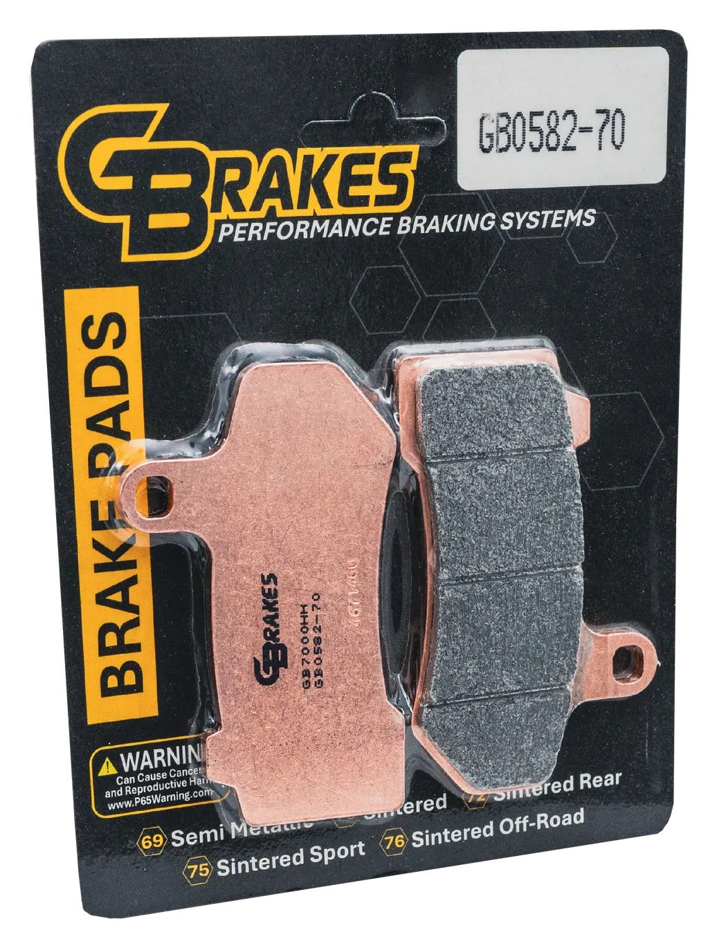 Pastillas de freno delanteras y traseras sinterizadas GBrakes HH GB0582-70 para Harley Touring/V-Rod 2006-2026