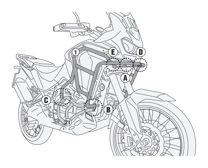Protectores de motor superiores Givi TNH1209 para Honda Africa Twin 2024-2025