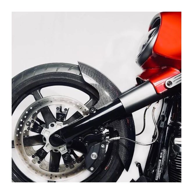 Guardabarros delantero corto de fibra de carbono de Hofmann Designs para Harley Touring