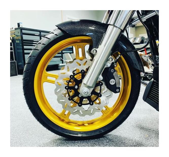 Guardabarros delantero corto de fibra de carbono de Hofmann Designs para Harley Touring