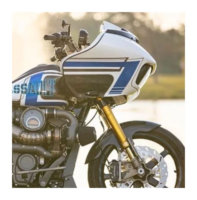 Guardabarros delantero corto de fibra de carbono de Hofmann Designs para Harley Touring