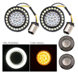 Insertos de intermitentes delanteros LED estilo bala Halomaker de HogWorkz para Harley 2000-2025