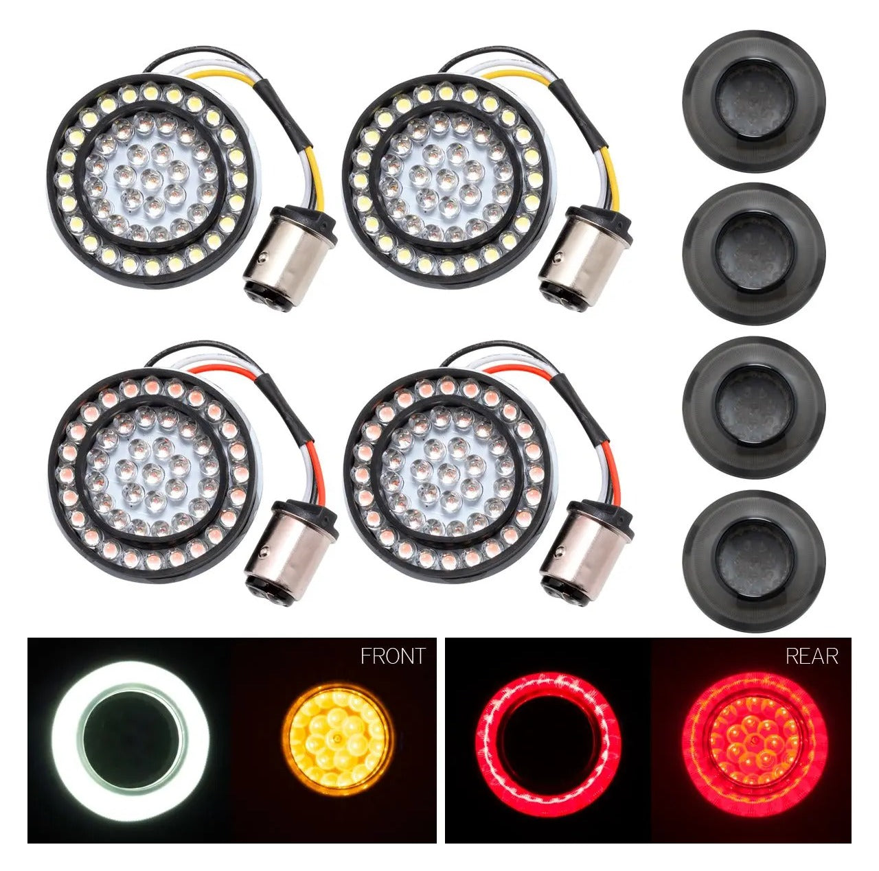 Intermitentes LED delanteros y traseros Halomaker de HogWorkz para Harley 2000-2025