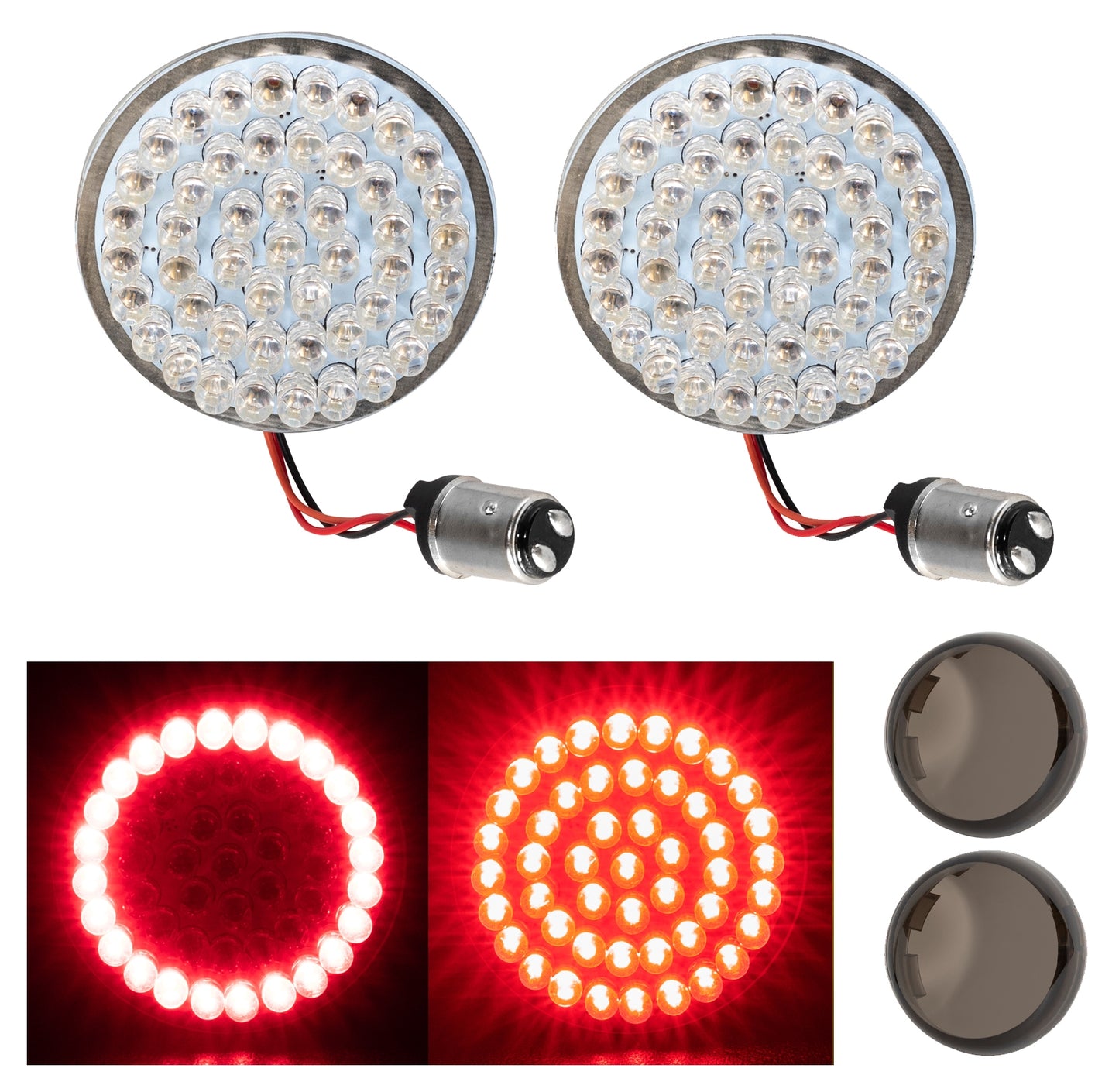 Insertos de intermitentes traseros LED estilo bala Halomaker de HogWorkz para Harley