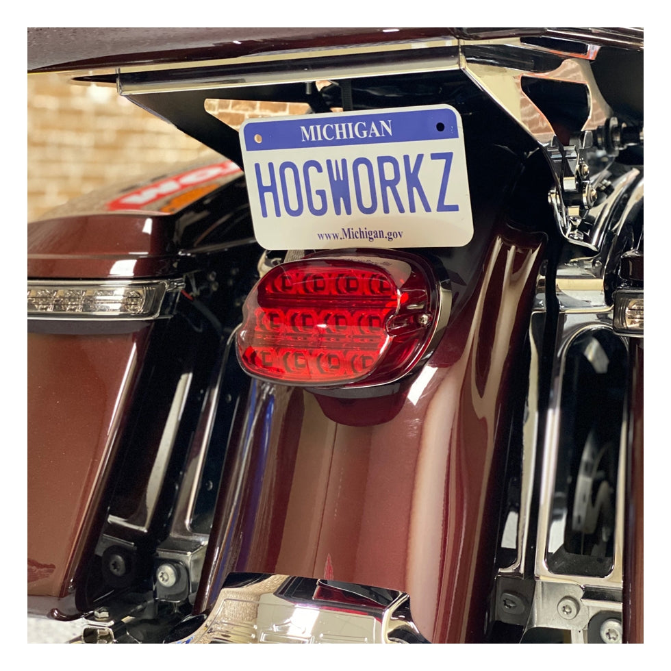 Luz trasera LED HogWorkz Xtreme con luz de matrícula para Harley 1999-2026