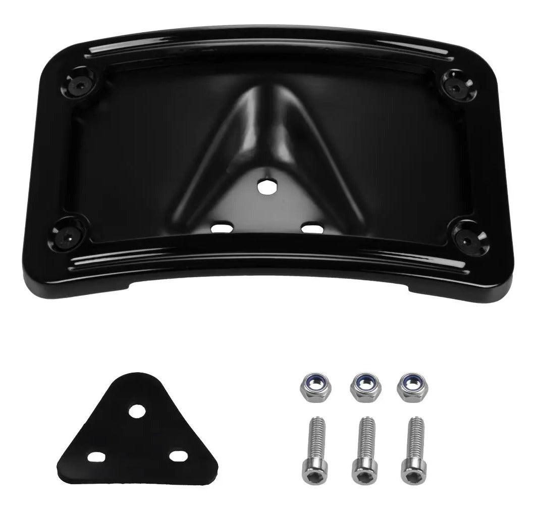 Soporte de matrícula curvo/planchado HogWorkz para Harley 1973-2026