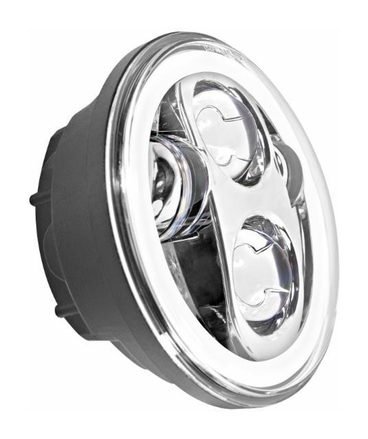 Faro delantero LED Halomaker de 5 3/4" de HogWorkz para Harley 1988-2024