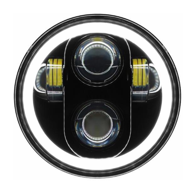 Faro delantero LED Halomaker de 5 3/4" de HogWorkz para Harley 1988-2024