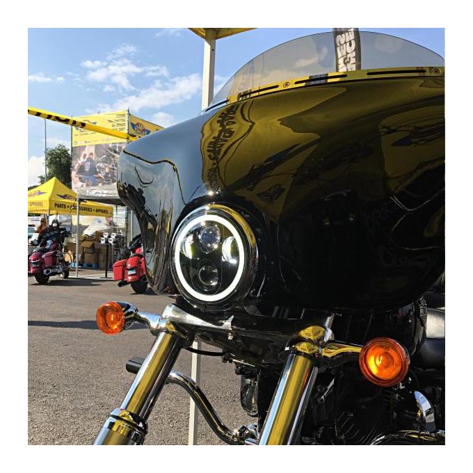 Faro delantero LED Halomaker de 5 3/4" de HogWorkz para Harley 1988-2024