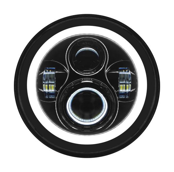 Kit de faros delanteros LED Halomaker de 7" y luz de cruce de 4 1/2" de HogWorkz para Harley 1994-2025