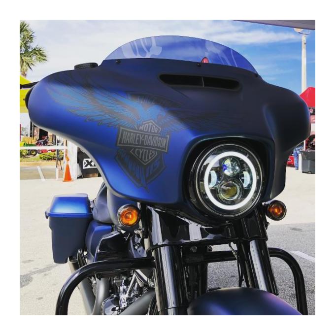Faro delantero LED Halomaker de 7" de HogWorkz para Harley 1994-2025