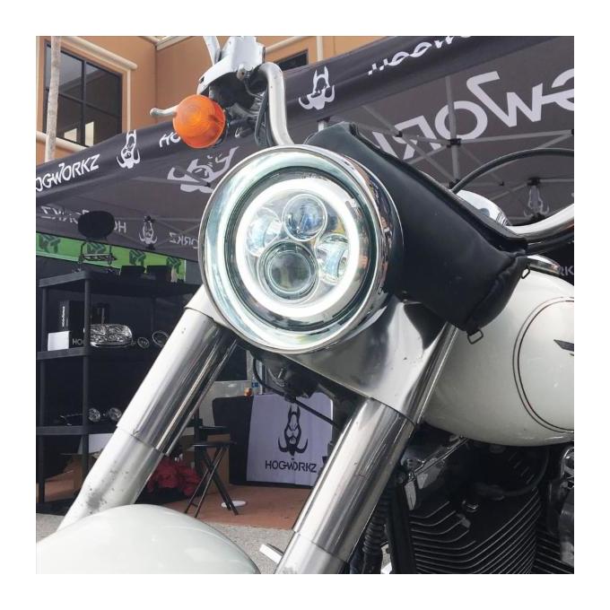 Faro delantero LED Halomaker de 7" de HogWorkz para Harley 1994-2025