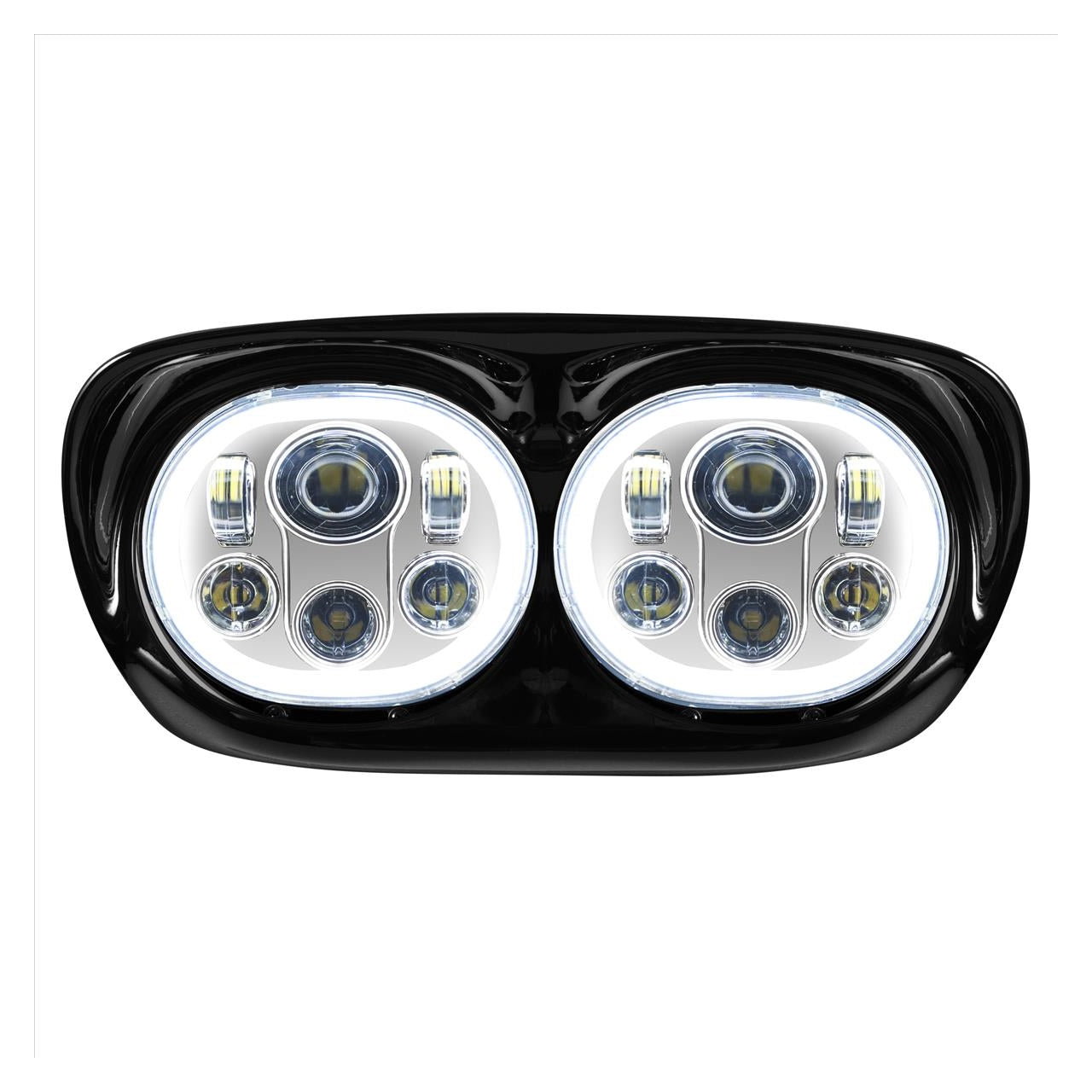 Faros delanteros LED dobles Halomaker de HogWorkz para Harley Road Glide 1998-2013