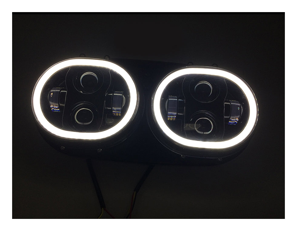 Faros delanteros LED dobles Halomaker de HogWorkz para Harley Road Glide 1998-2013