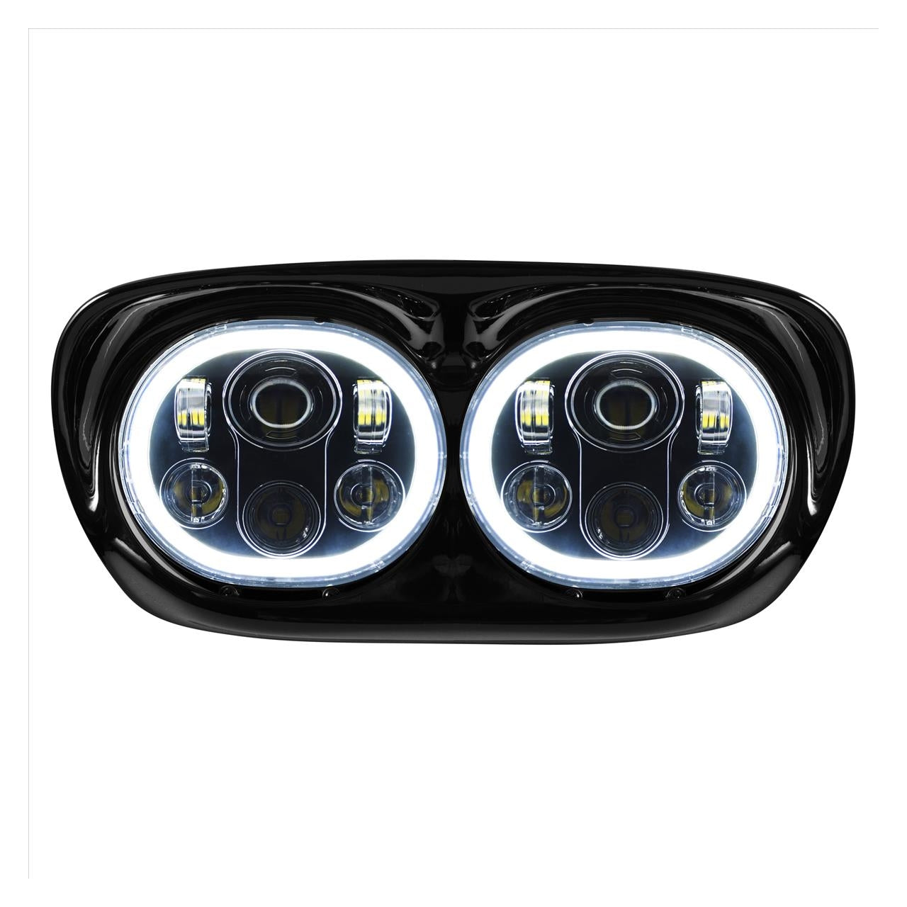 Faros delanteros LED dobles Halomaker de HogWorkz para Harley Road Glide 1998-2013