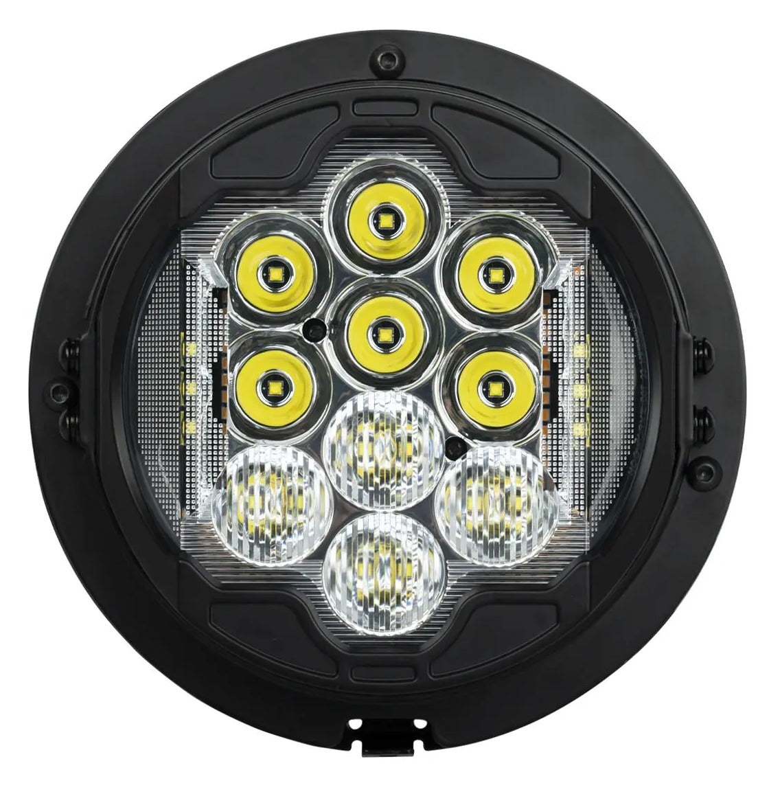 Faro delantero LED de alto rendimiento HogWorkz Silvertooth de 7" para Harley Touring (1994-2025)