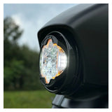 Faro delantero LED de alto rendimiento HogWorkz Silvertooth de 7" para Harley Touring (1994-2025)