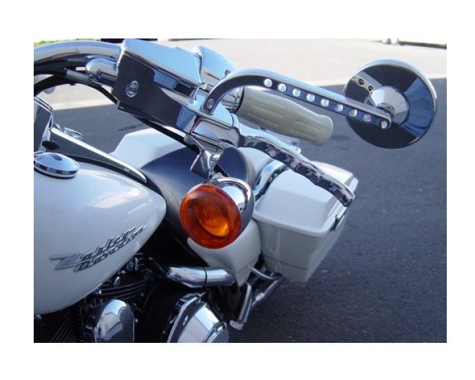 Espejo redondo de vástago largo Joker Machine Viewtech 7 para Harley