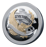 Tapón de gasolina ventilado Milwaukee Twins Live To Ride para Harley (1996-2026)