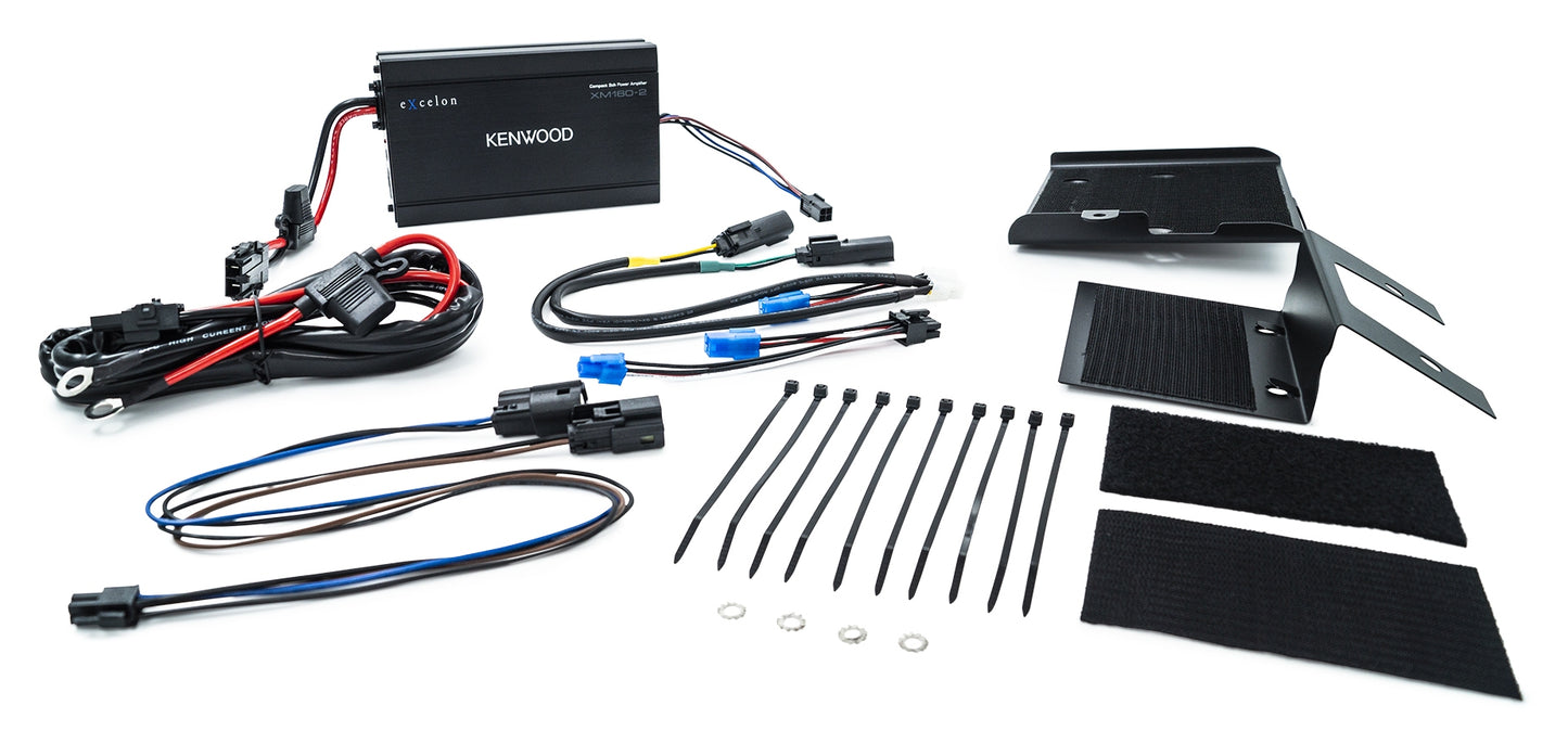 Amplificador Kenwood eXcelon de 2 canales Plug & Play para Harley Touring