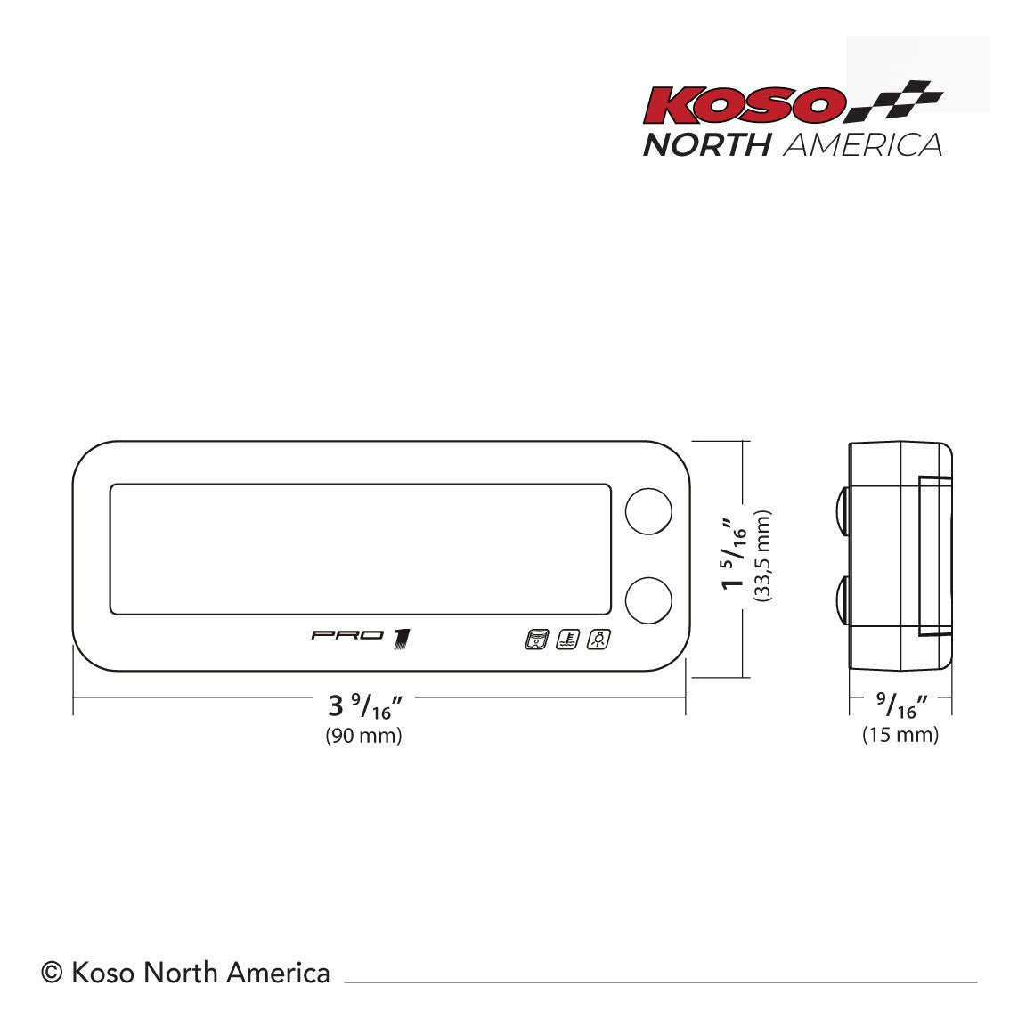 Tacómetro y medidor de temperatura universal Koso Pro 1