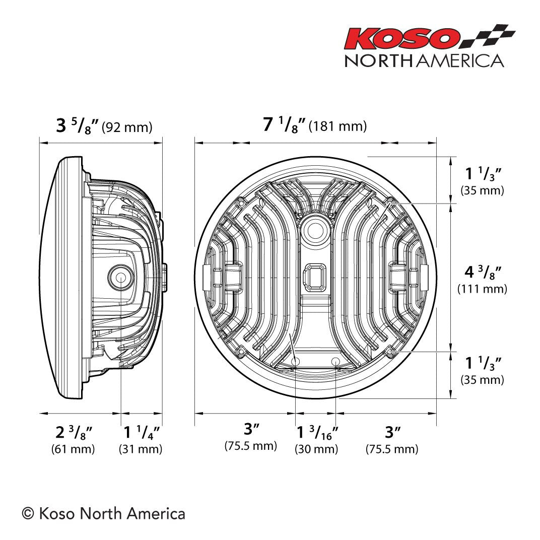 Faro LED universal Koso Zenith de 7"