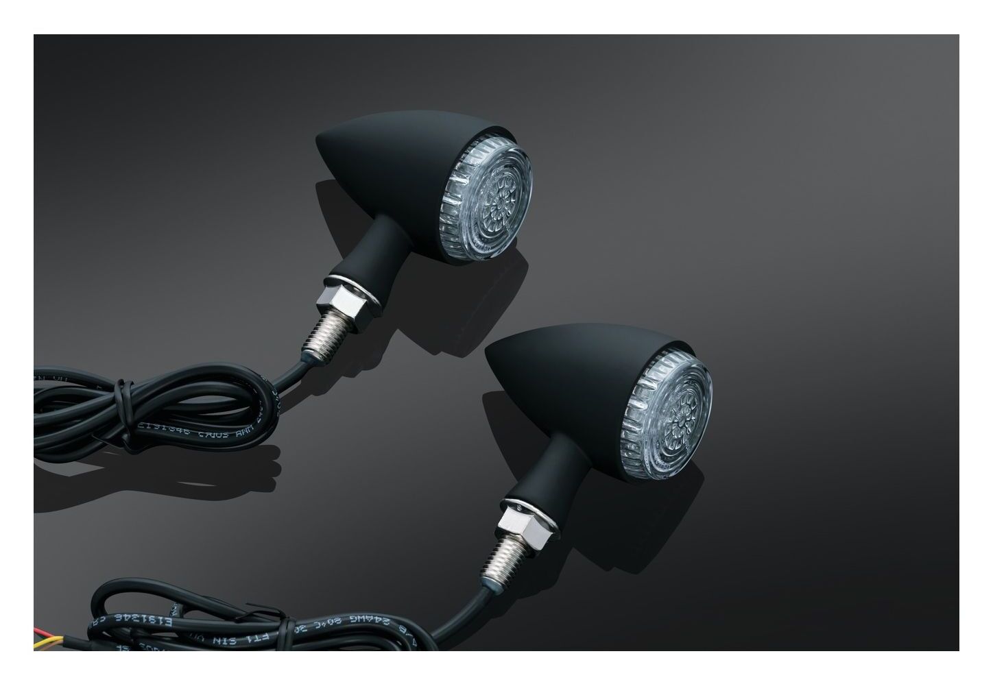 Luces intermitentes LED Kuryakyn Torpedo, función única, ámbar/negro [Caja abierta]