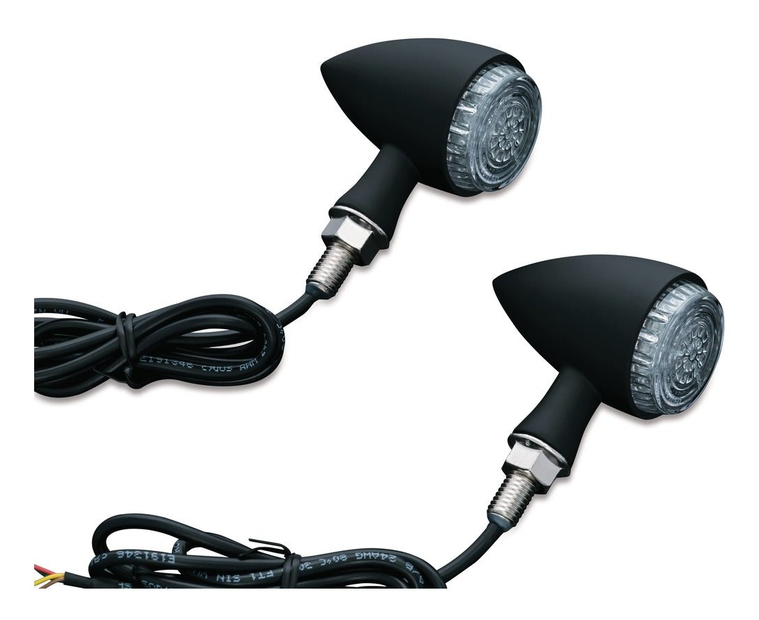 Luces intermitentes LED Kuryakyn Torpedo, función única, ámbar/negro [Caja abierta]