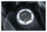 Tapa de gasolina con indicador de batería y combustible Kuryakyn de malla LED para Harley 1988-2018