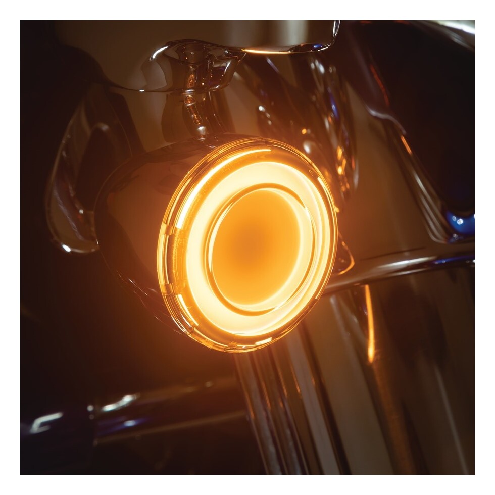 Inserto de señal de giro LED frontal difuso Kuryakyn Tracer para Harley Bullet-Style